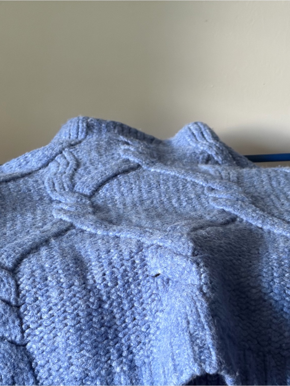 Maeve Light Blue Cable Knit Scoop Sweater